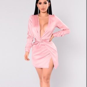 Fashion Nova Pink Satin Dress